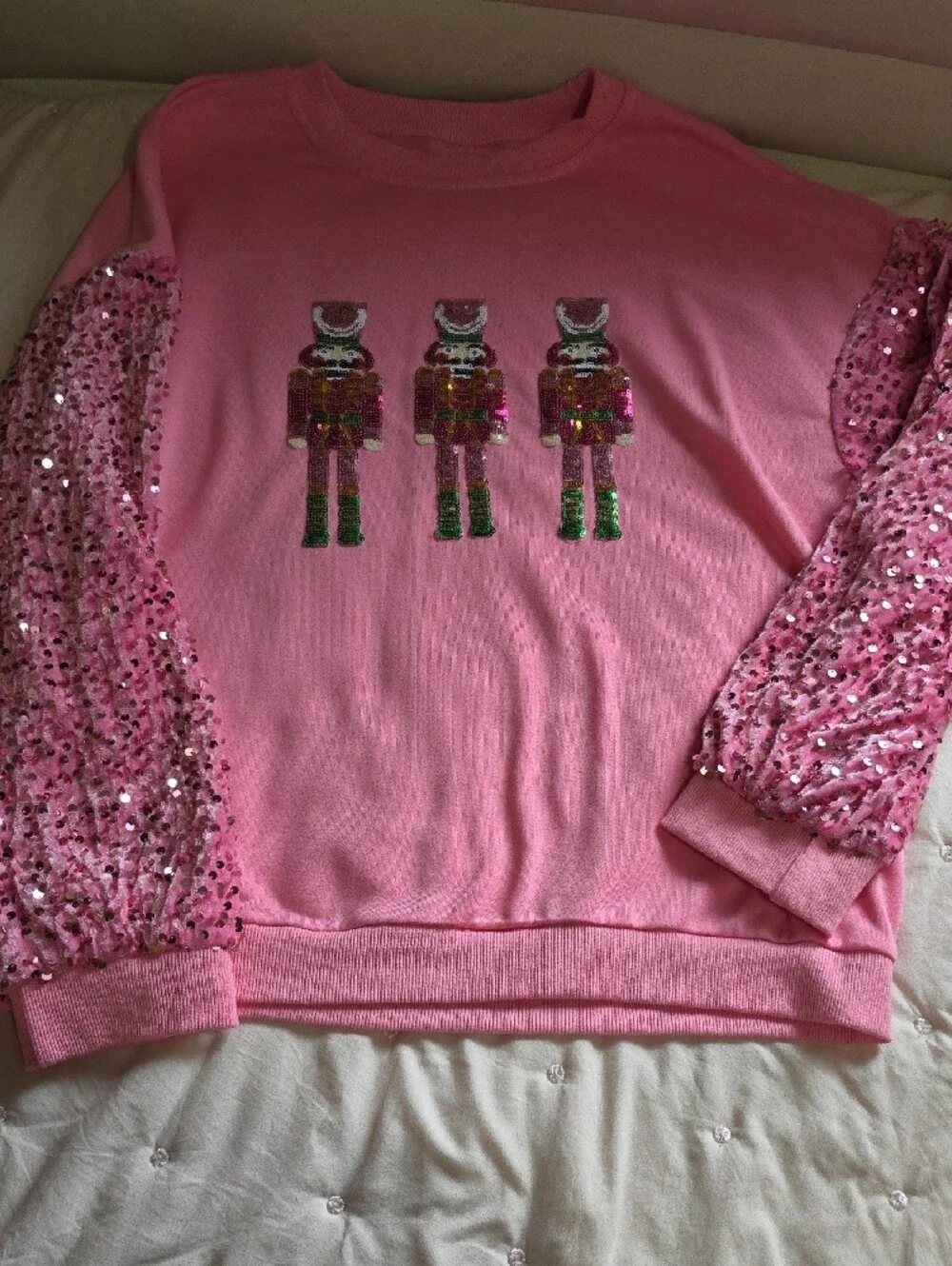 Women's  Pink Sequin Nutcracker Dress - Festive Holiday Look